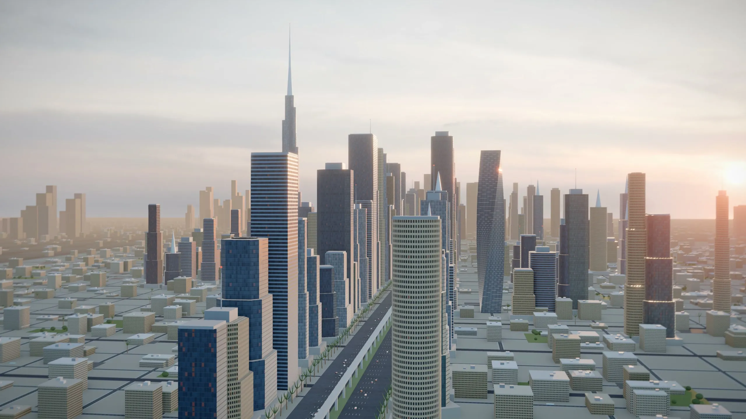 Dubai skyline at dawn