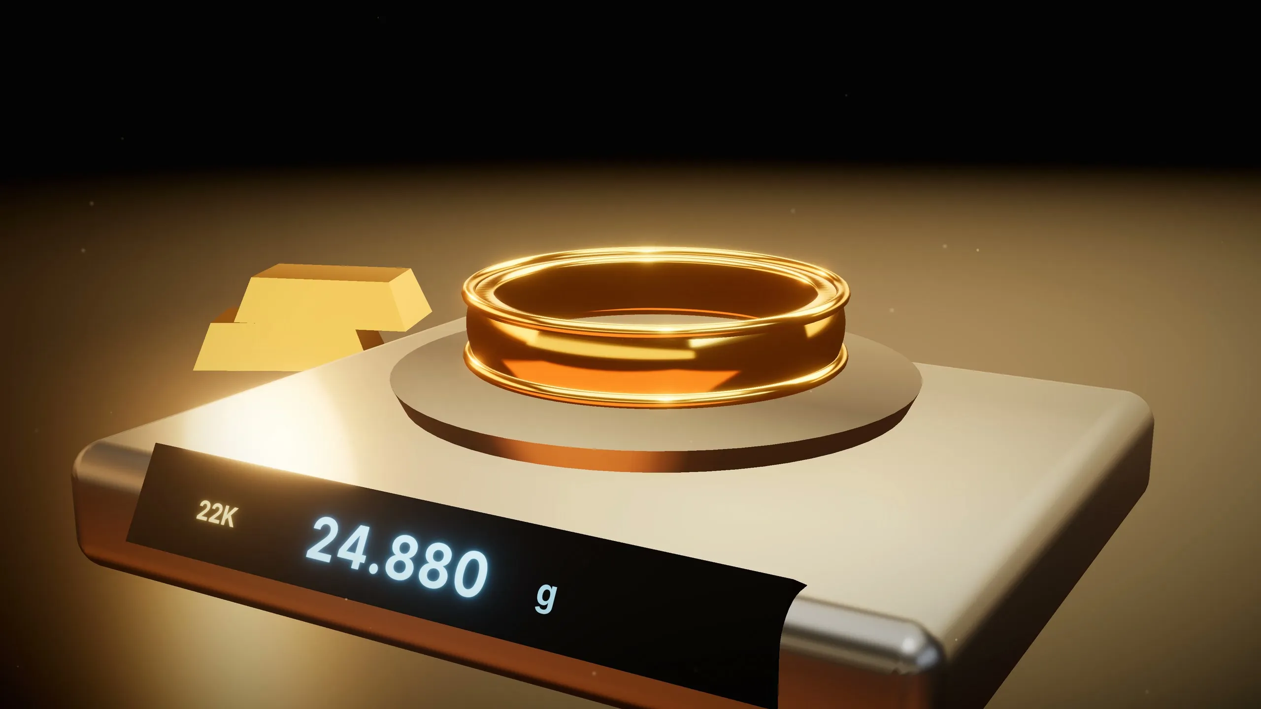 Gold being weighed on a precision scale