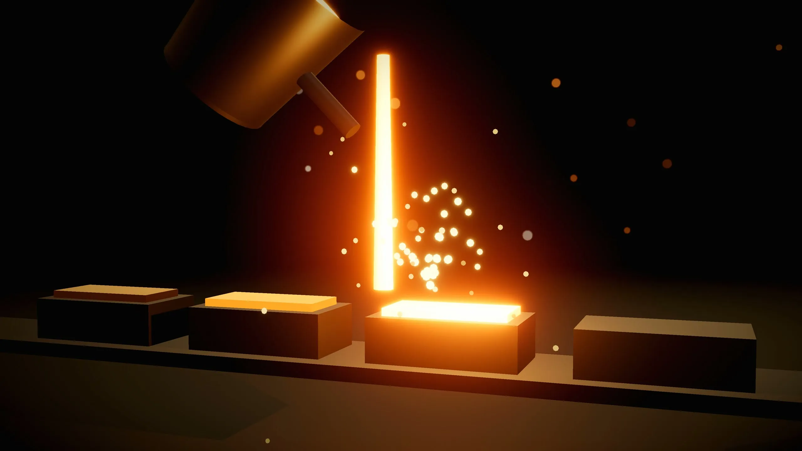 Molten gold being poured at a refinery